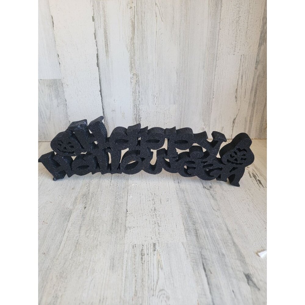 Black glitter happy Halloween sign home decor Pumpkin‎